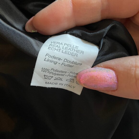 Real Italian leather black moto zip jacket size XL-XXL - Picture 4 of 11